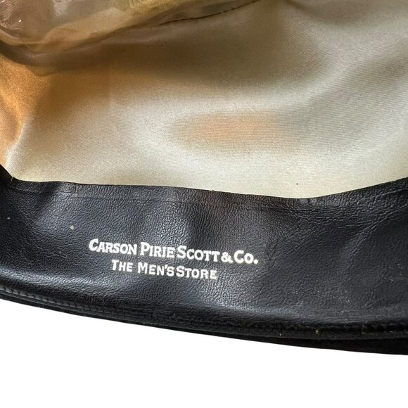 Dobbs Men's 6 7/8 Black Velvet Fedora Bowler Hat Cap 1950's Rope Retro Vintage - Picture 9 of 12